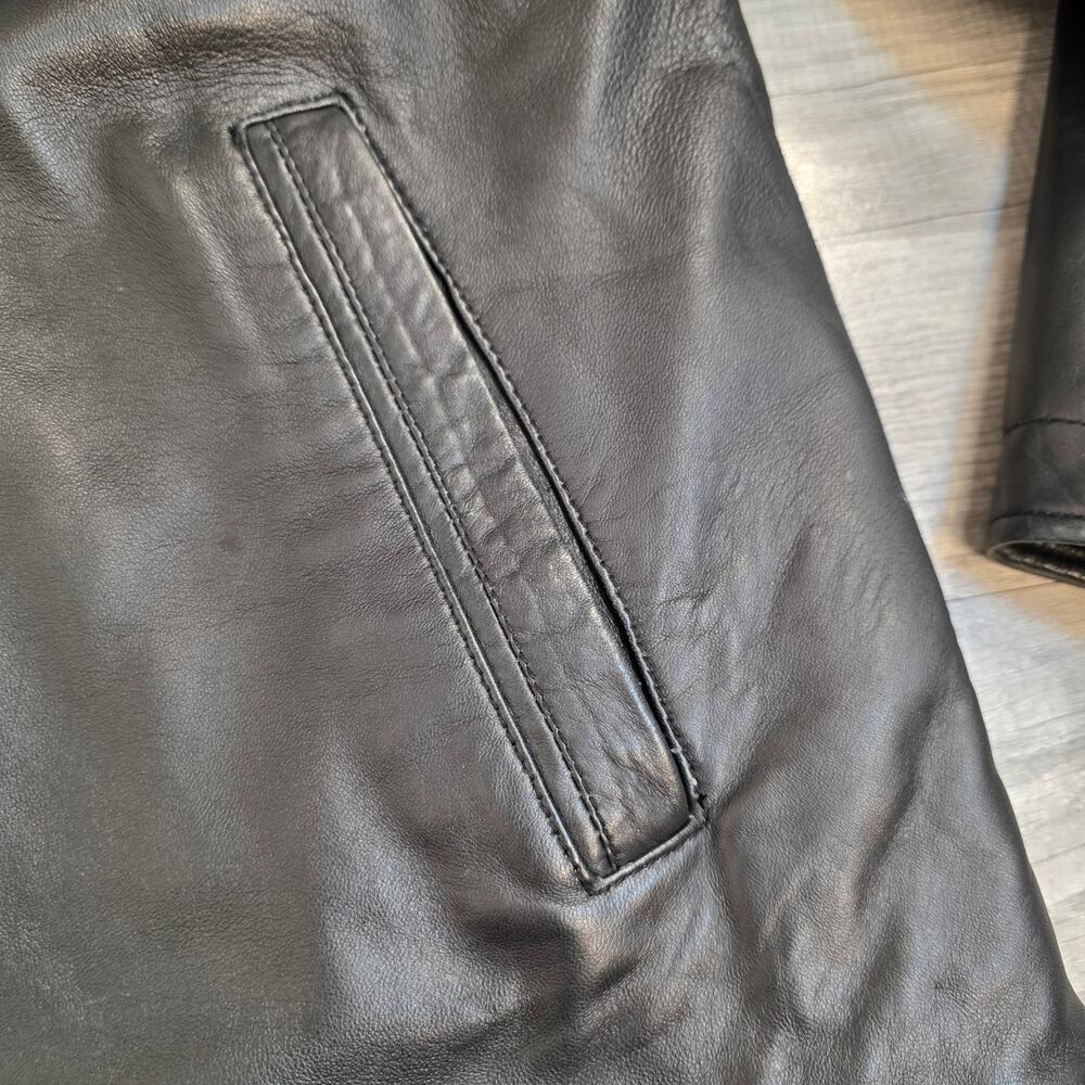 Lambskin Leather Jacket Black Men's XL Lined Dark Academia Grunge - Picture 8 of 11